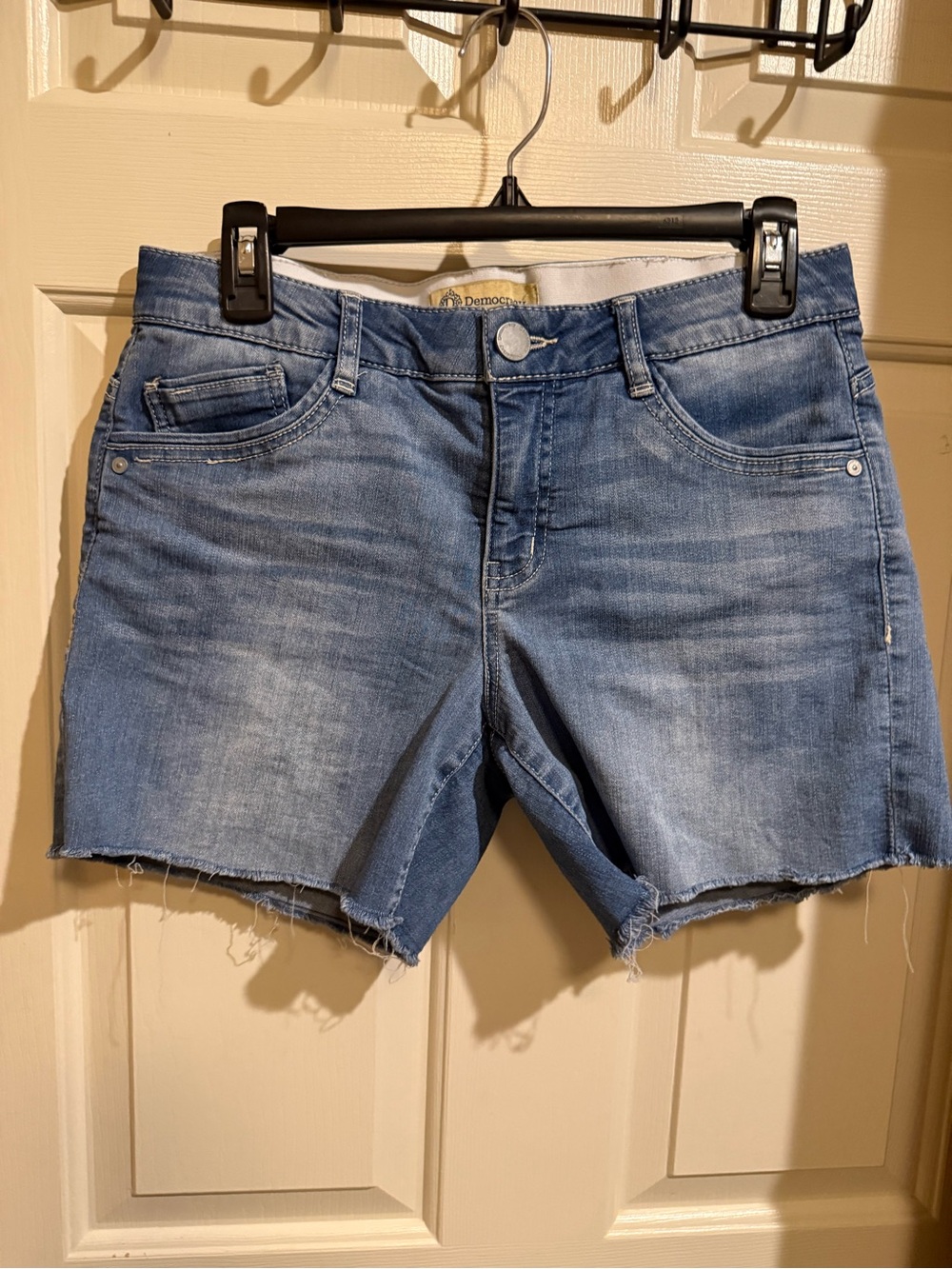 Democracy Light Blue Distressed Denim Cutoff Shorts